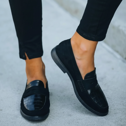 Women's Loafers Crocodile Texture Slip-On | Dress Loafers - Image 4