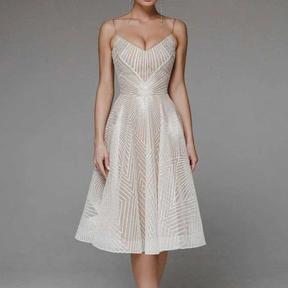 Women's Open Back Guest Wedding Dress | Formal - Image 1