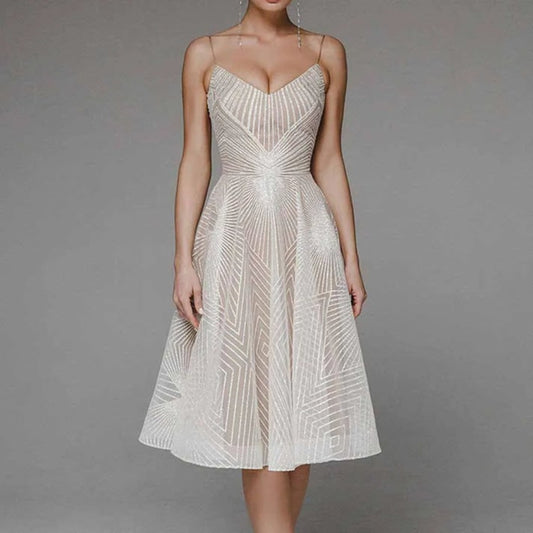 Women's Open Back Guest Wedding Dress | Formal - Image 1