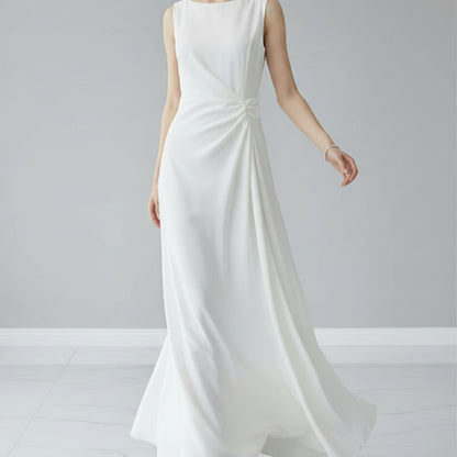 Women's Round-Neck Guest Wedding Maxi Dress Sleeveless - Image 1