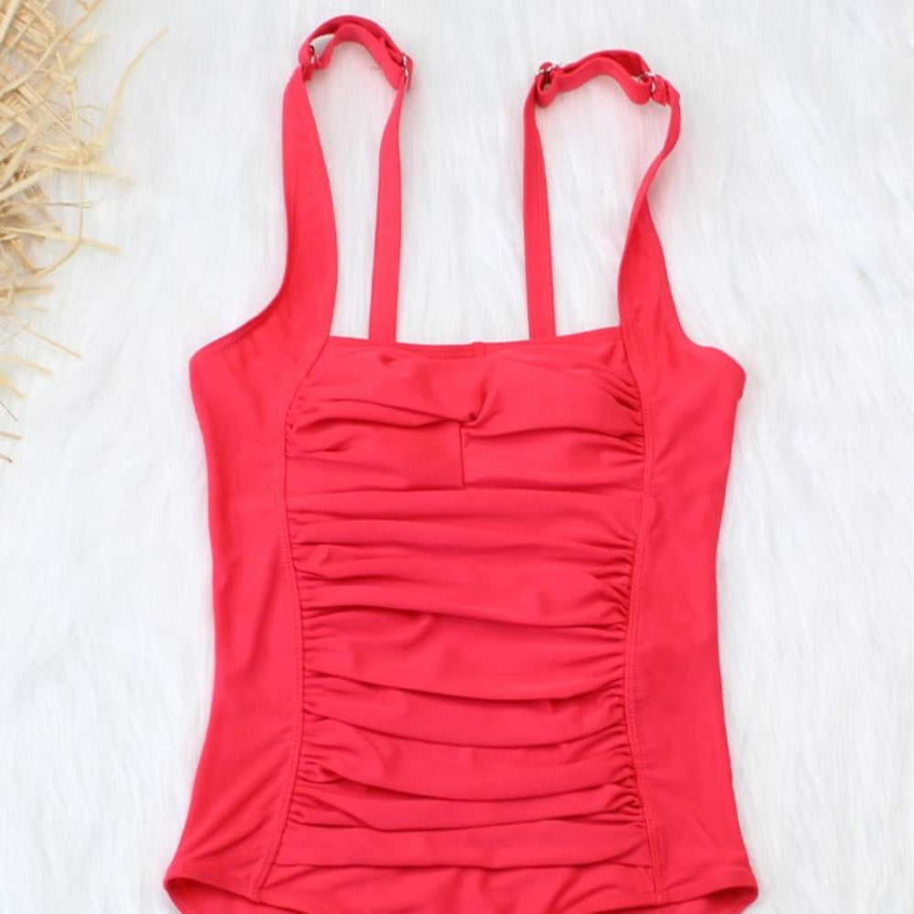 Women's Ruched One Piece Swimsuit Full Coverage - Image 13