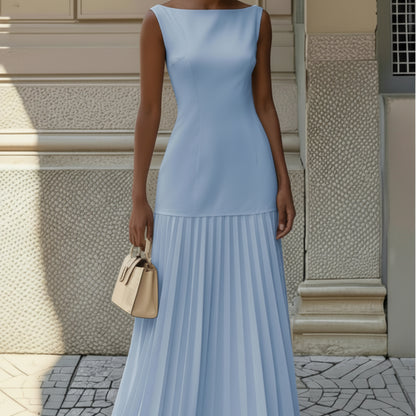 Women's Sleeveless Summer Floral Maxi Dress | Pleated - Image 2