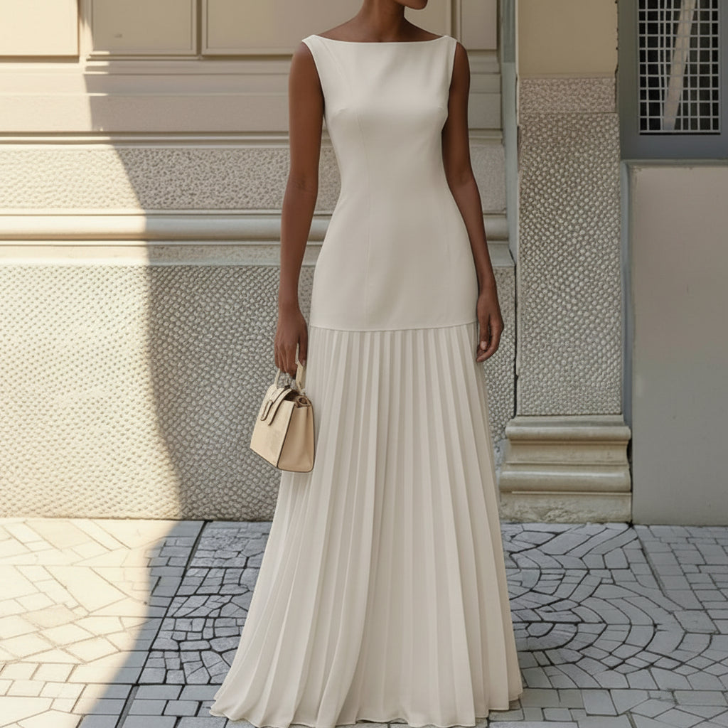 Women's Sleeveless Summer Floral Maxi Dress | Pleated - Image 3