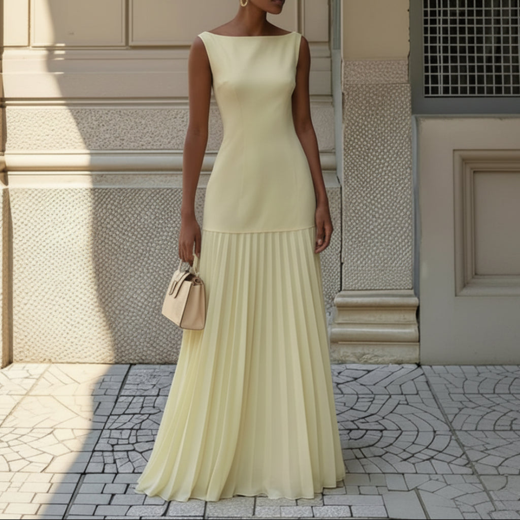 Women's Sleeveless Summer Floral Maxi Dress | Pleated - Image 4