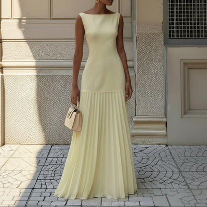 Women's Sleeveless Summer Floral Maxi Dress | Pleated - Image 4