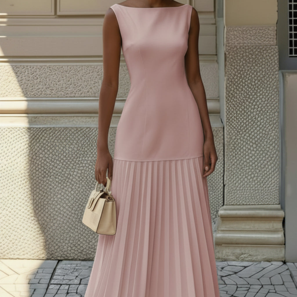 Women's Sleeveless Summer Floral Maxi Dress | Pleated - Image 6
