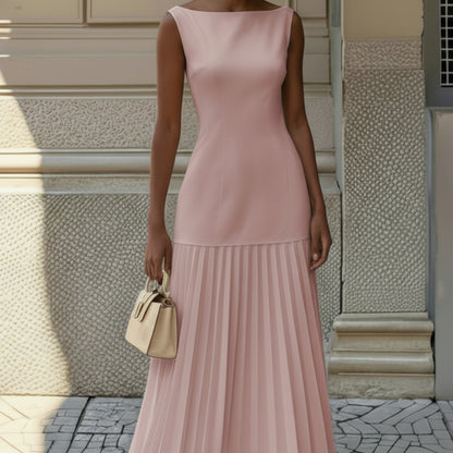 Women's Sleeveless Summer Floral Maxi Dress | Pleated - Image 6