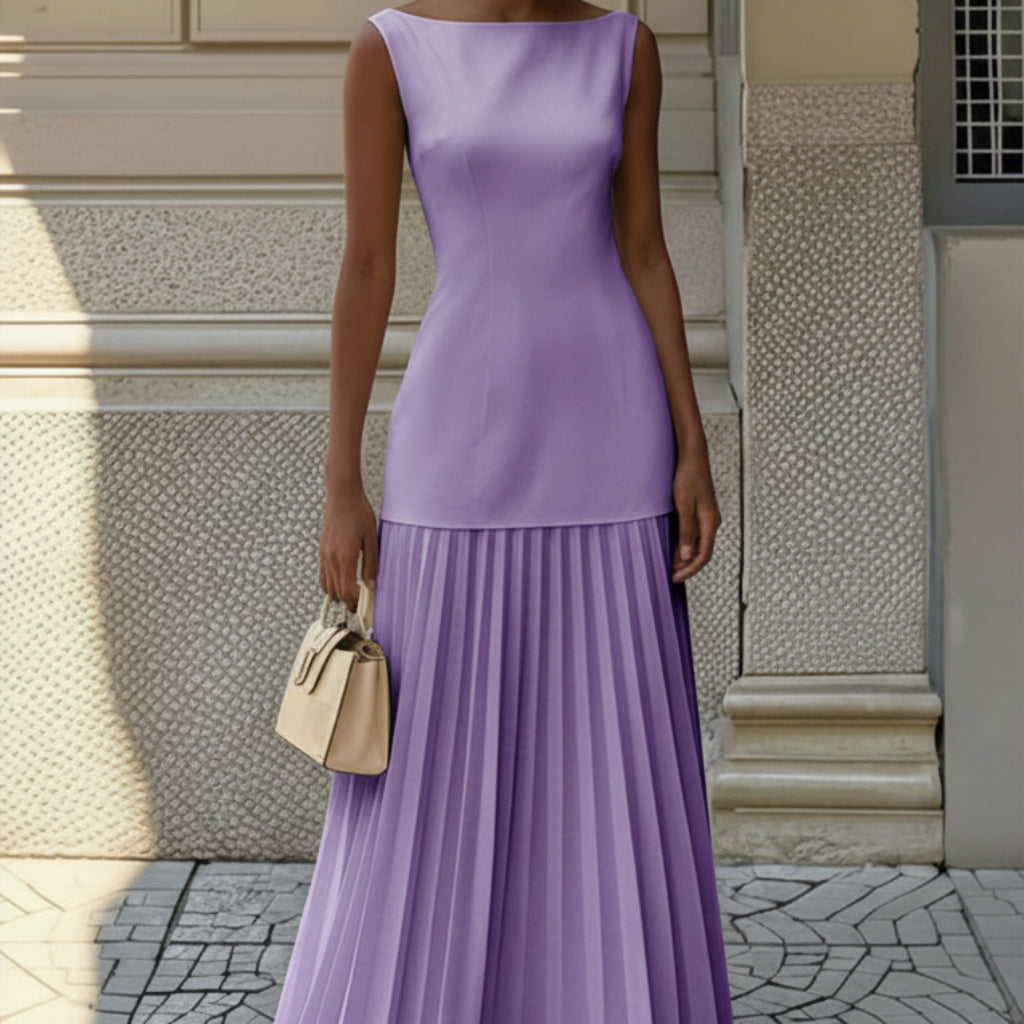 Women's Sleeveless Summer Floral Maxi Dress | Pleated - Image 7