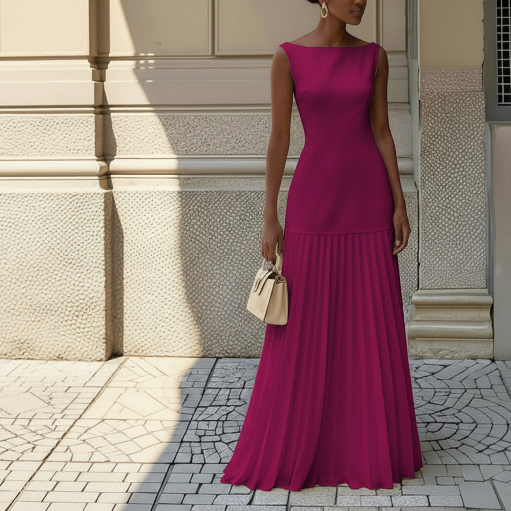 Women's Sleeveless Summer Floral Maxi Dress | Pleated - Image 8