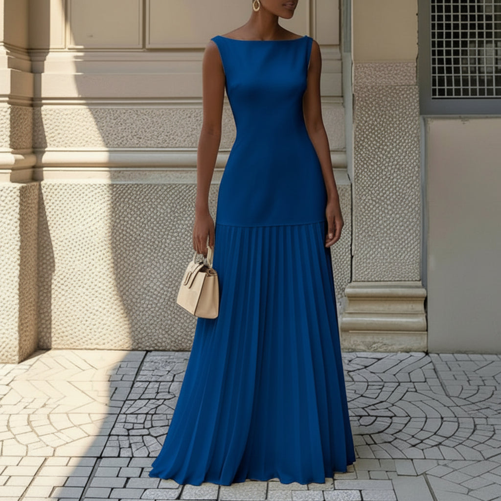 Women's Sleeveless Summer Floral Maxi Dress | Pleated - Image 9