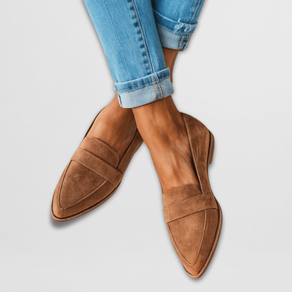 Women's Suede Flat Loafers | Slip-On - Image 1