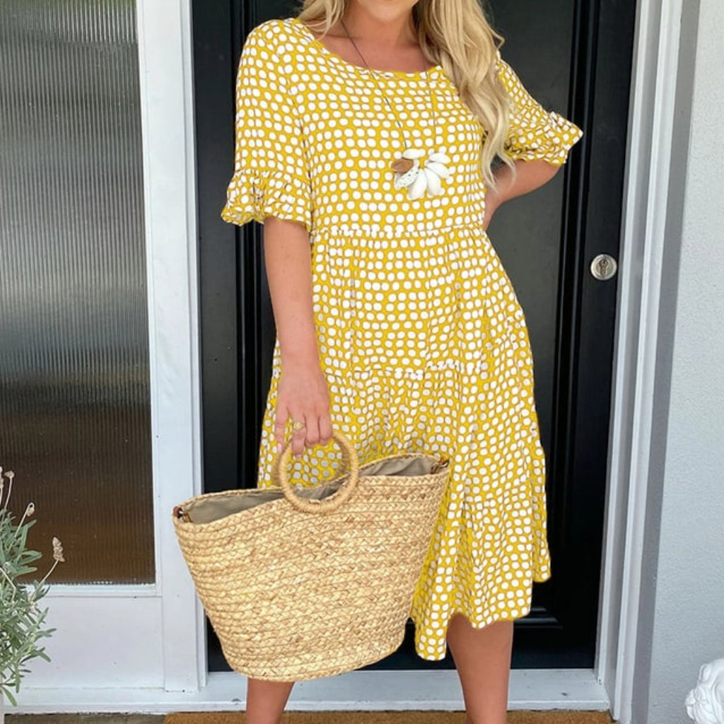Women's Summer Dress Formal Midi | Polka Dot A-Line - Image 26