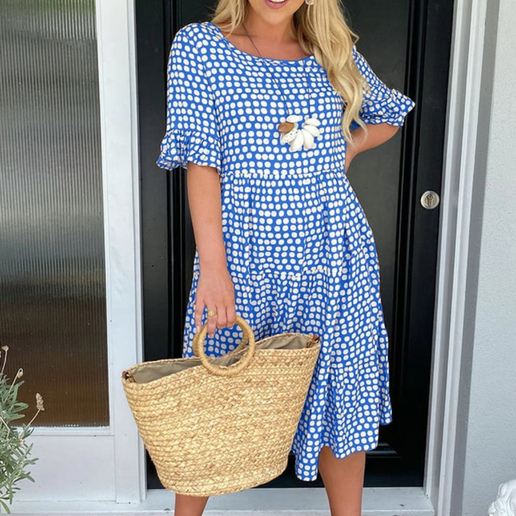 Women's Summer Dress Formal Midi | Polka Dot A-Line - Image 3