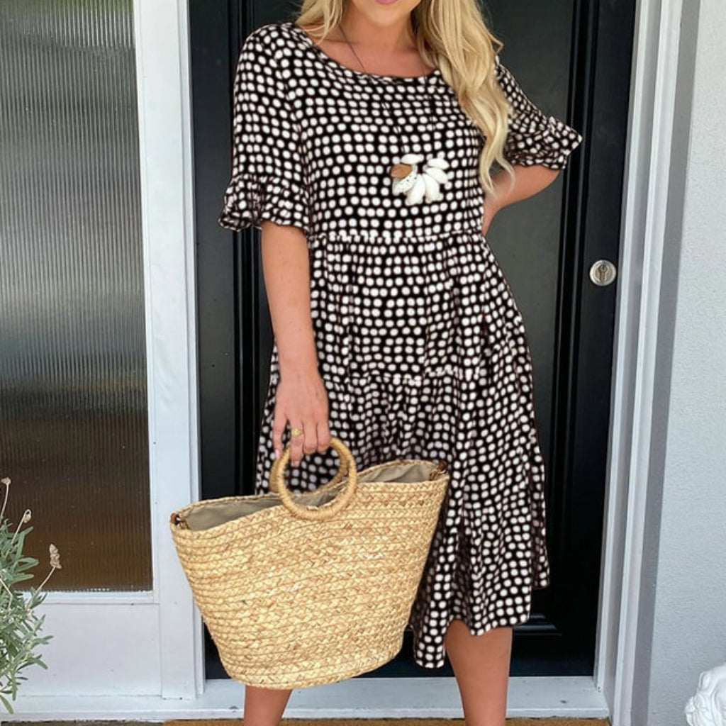 Women's Summer Dress Formal Midi | Polka Dot A-Line - Image 5