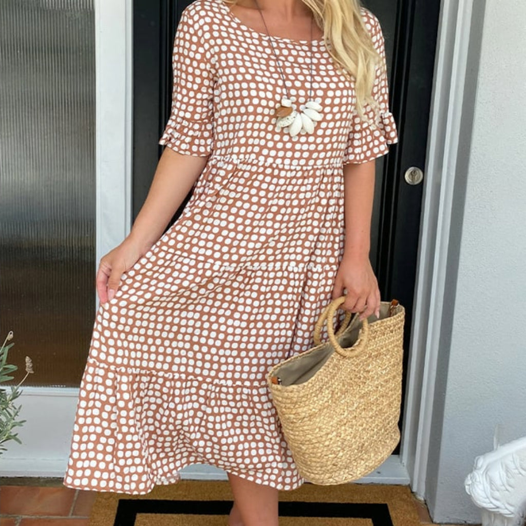 Women's Summer Dress Formal Midi | Polka Dot A-Line - Image 9
