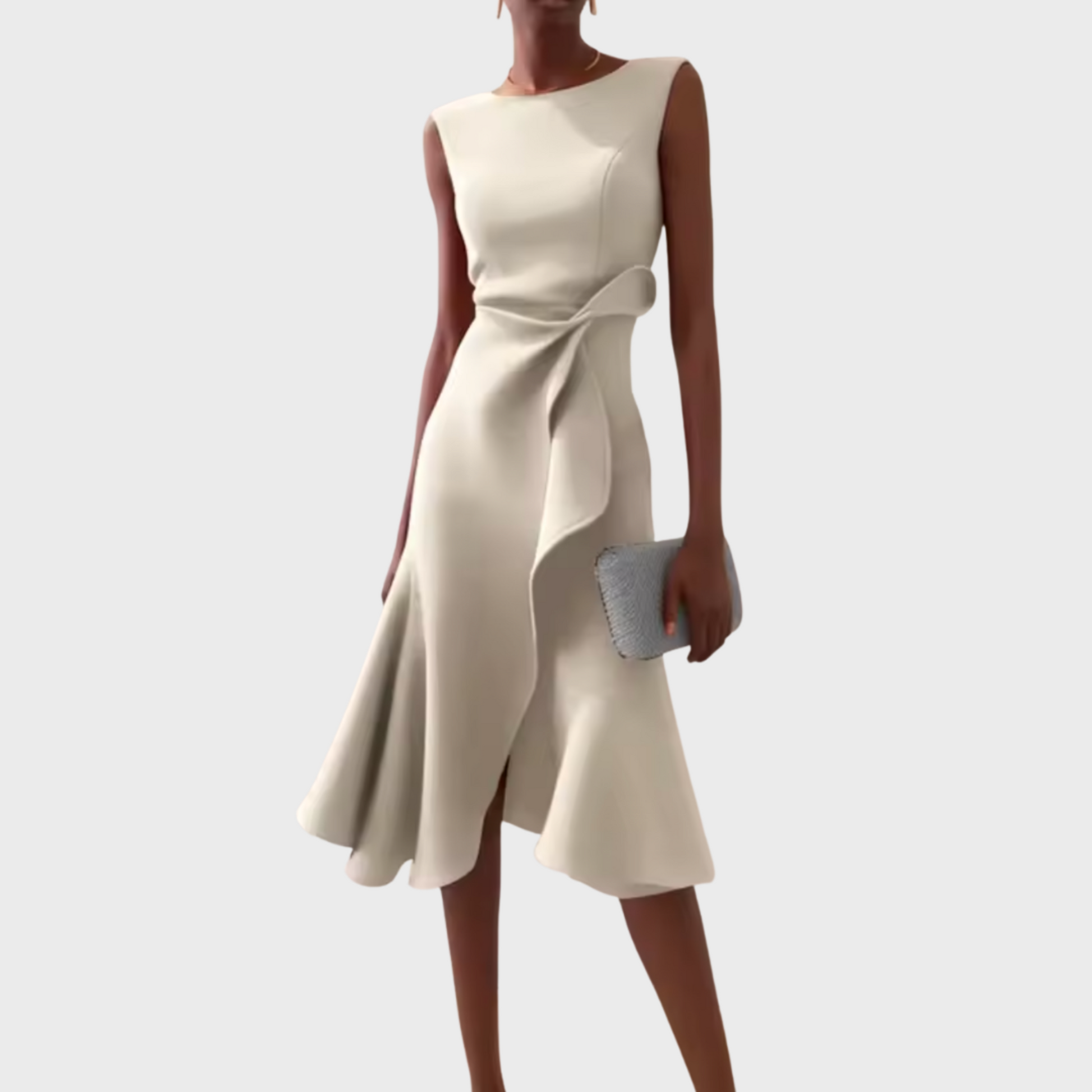Women's Summer Formal Dress Sleeveless Midi | Asymmetric Draped - Image 10