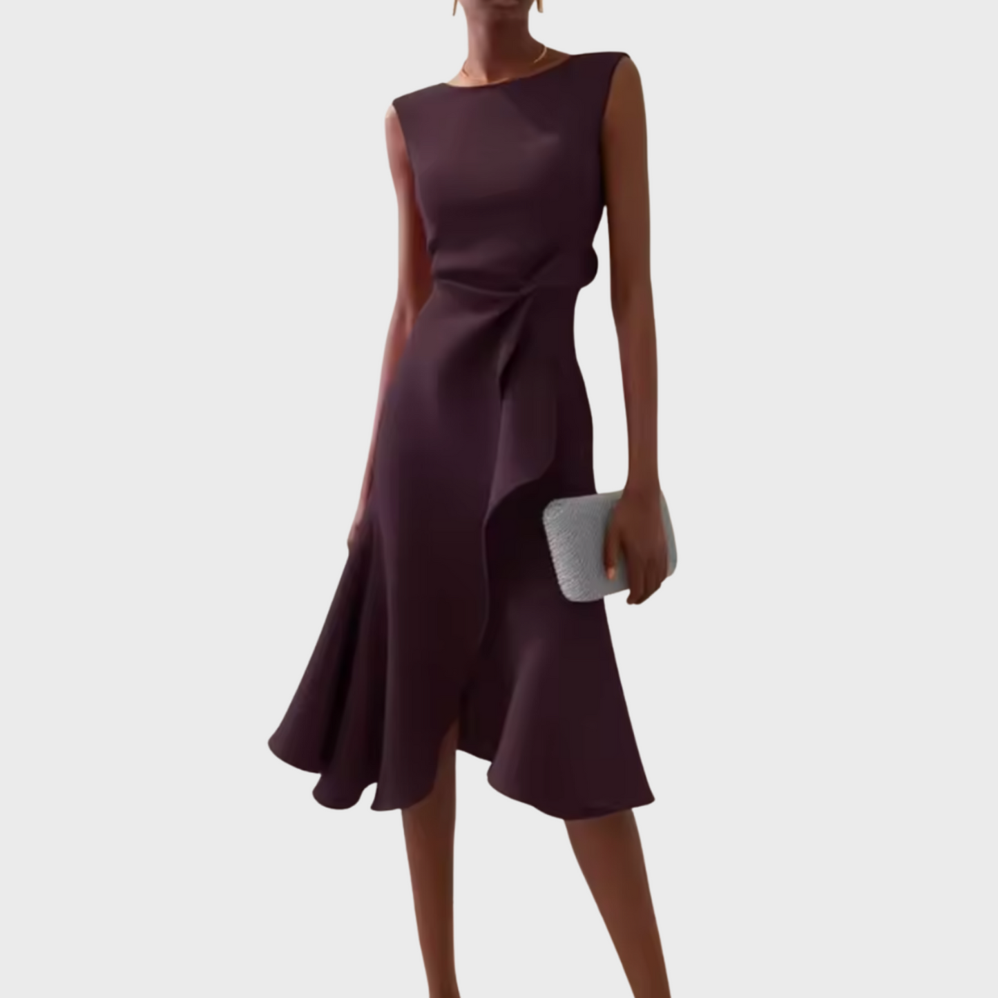 Women's Summer Formal Dress Sleeveless Midi | Asymmetric Draped - Image 11