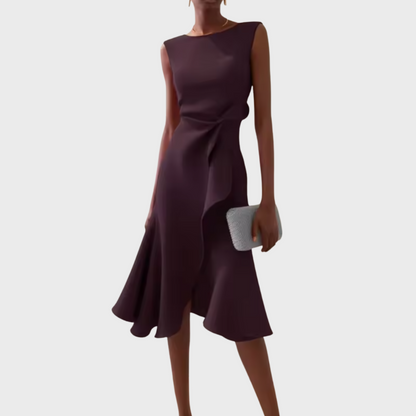 Women's Summer Formal Dress Sleeveless Midi | Asymmetric Draped - Image 11