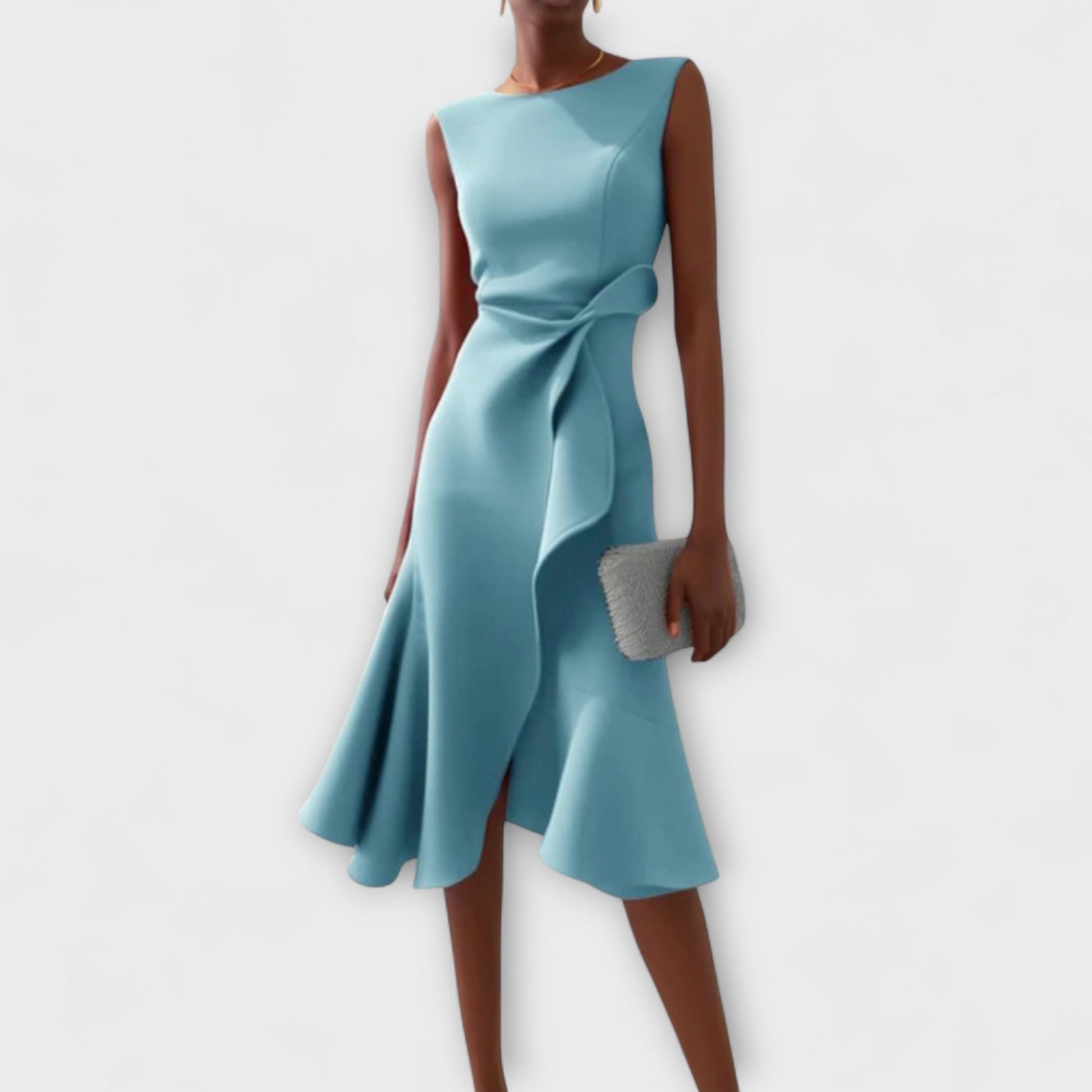 Women's Summer Formal Dress Sleeveless Midi | Asymmetric Draped - Image 4