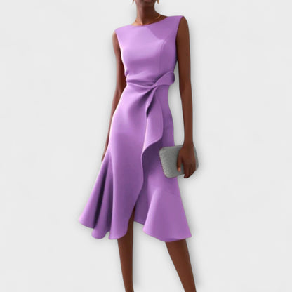 Women's Summer Formal Dress Sleeveless Midi | Asymmetric Draped - Image 5