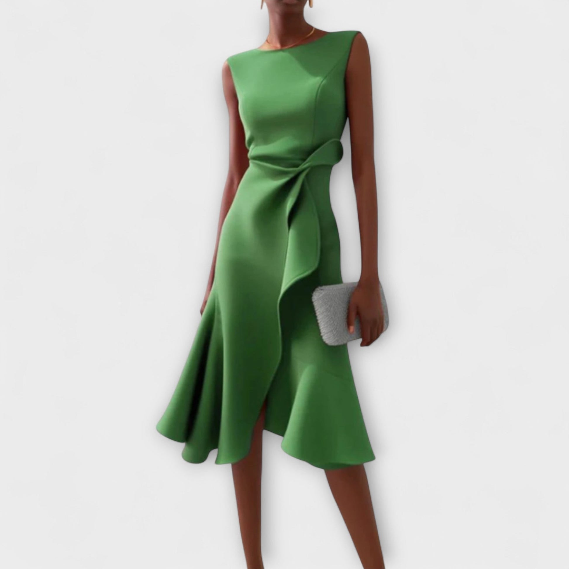 Women's Summer Formal Dress Sleeveless Midi | Asymmetric Draped - Image 6