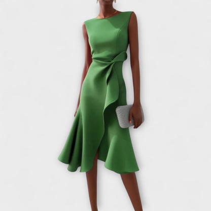 Women's Summer Formal Dress Sleeveless Midi | Asymmetric Draped - Image 6