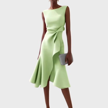 Women's Summer Formal Dress Sleeveless Midi | Asymmetric Draped - Image 8