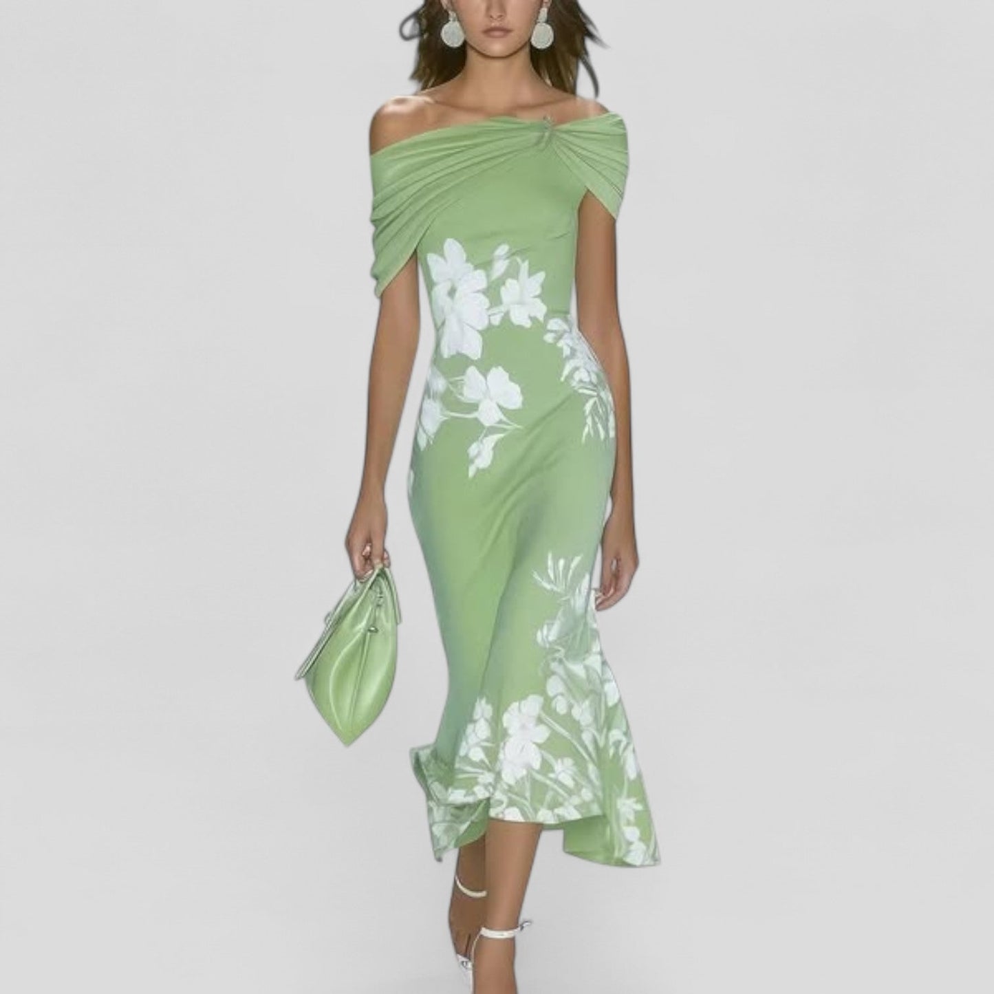 Women's Summer Formal Floral Midi Dress | Off-Shoulder - Image 1