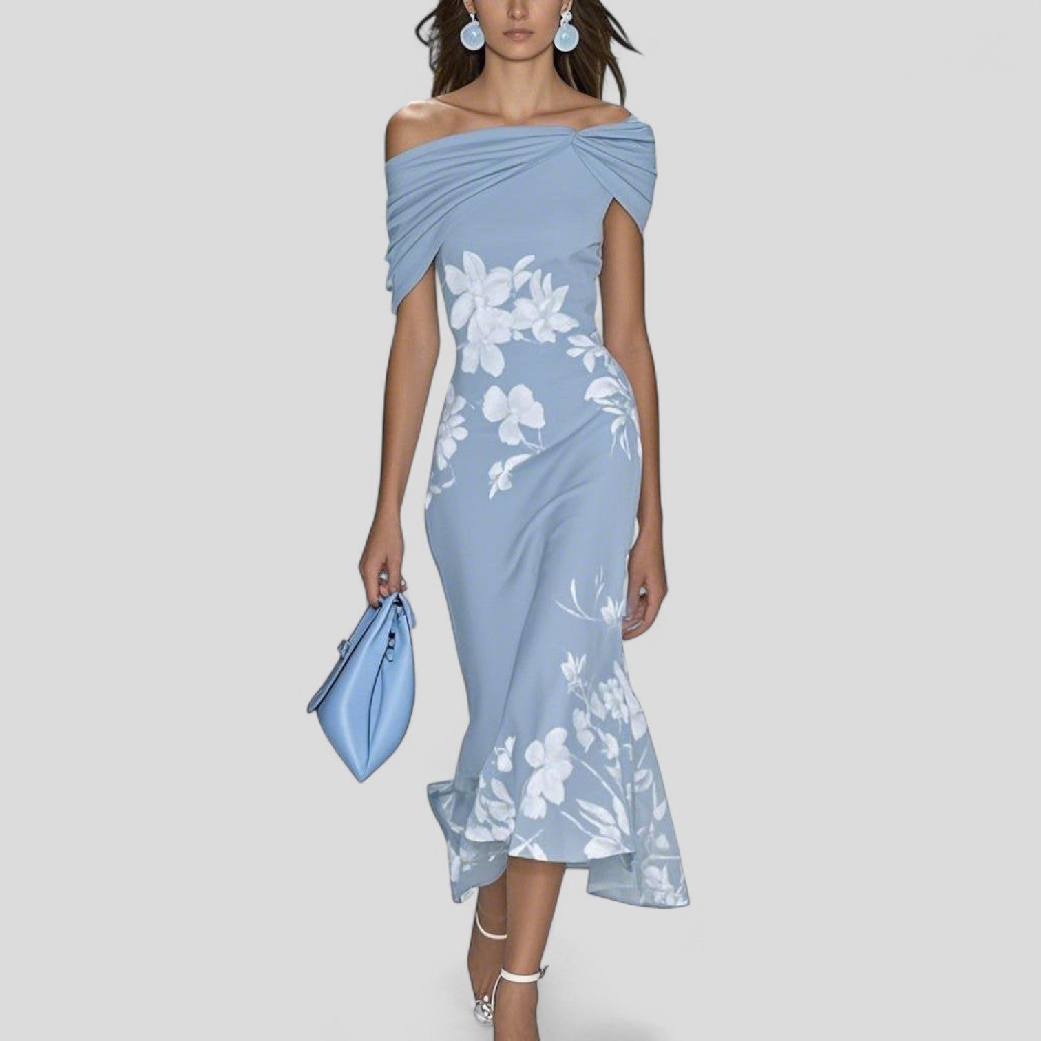 Women's Summer Formal Floral Midi Dress | Off-Shoulder - Image 2