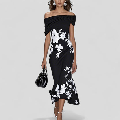 Women's Summer Formal Floral Midi Dress | Off-Shoulder - Image 3