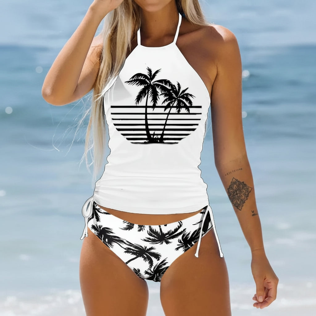 Women's Swimsuit Bikini Set High-Waisted Swimwear | Printed - Image 2