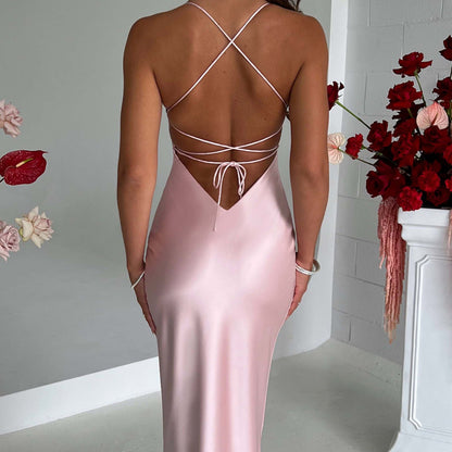 Women's Thin Straps Guest Wedding Formal Dress | Maxi - Image 2