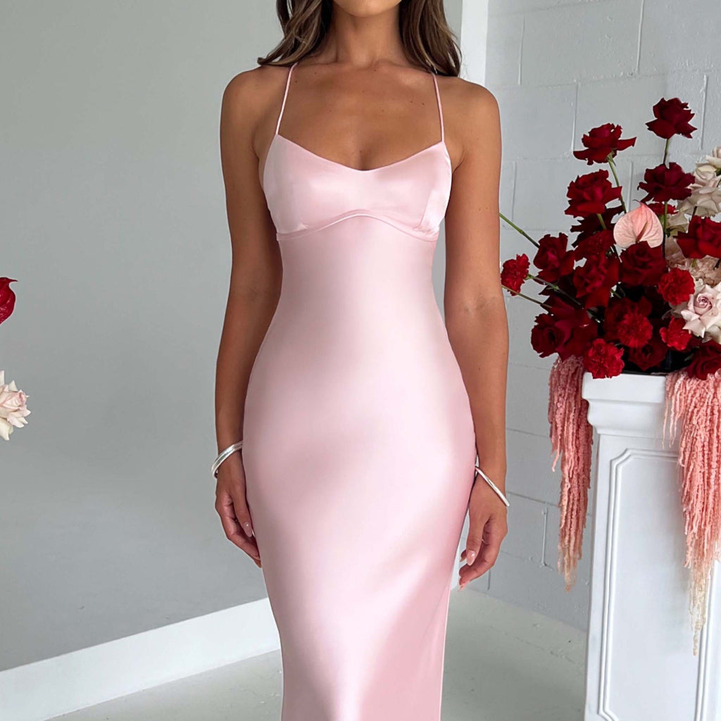Women's Thin Straps Guest Wedding Formal Dress | Maxi - Image 4