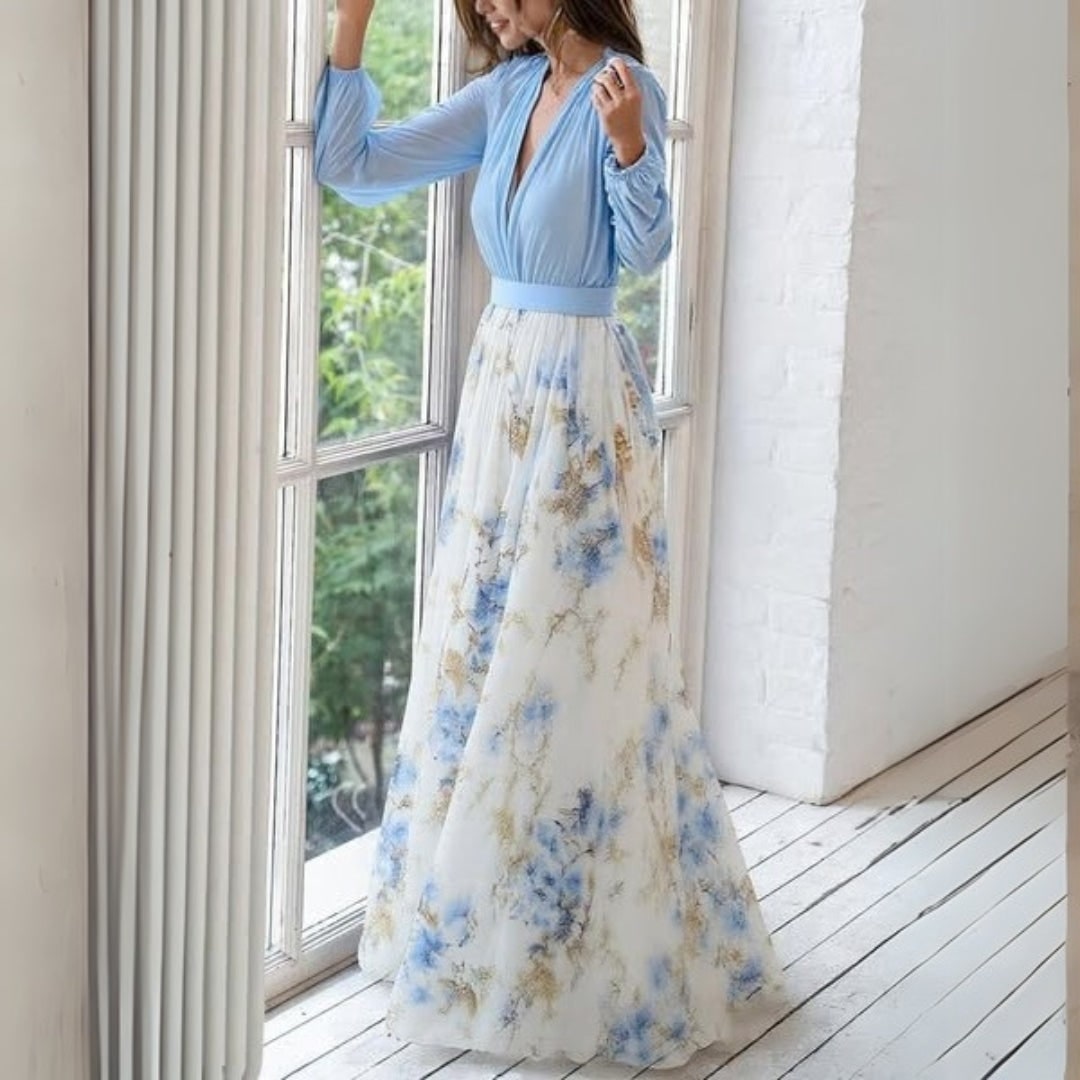Women's V-Neck Guest Wedding Dress Floral Maxi | Midi - Image 3